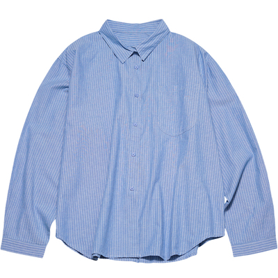 STILLYOU简约蓝白条纹长袖衬衫