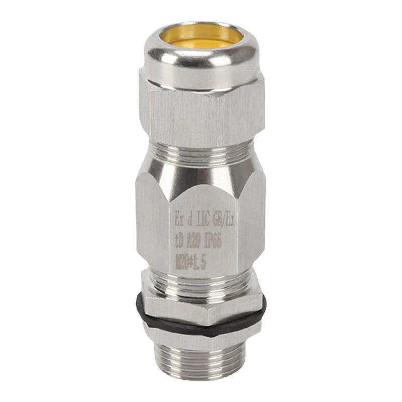 304不锈钢铠装防爆格兰头黄铜镀镍电缆双密封接头防水M型填料函G