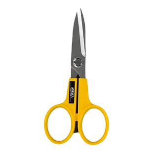 日本爱利华剪刀OLFA黄色经典不锈钢办公剪子带锯齿的省力剪刀SCS系列刀刃锋利进口剪刀