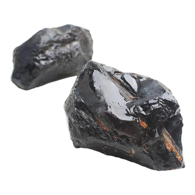如鸿一物一图天然黑曜石原石摆件冰种水晶矿石大块毛料家居风水