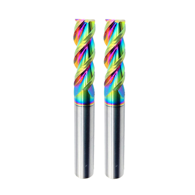 硬质钨钢合金七彩涂层铝用立铣刀