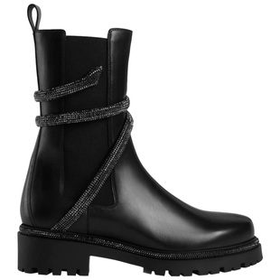 2025欧货网红爆款缠绕水钻短靴真皮骑士靴女甜酷法式超火短款靴子