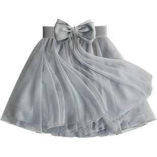 灰色网纱蓬蓬半身裙春季仙女公主纱裙小个子显瘦成人蛋糕蕾丝短裙