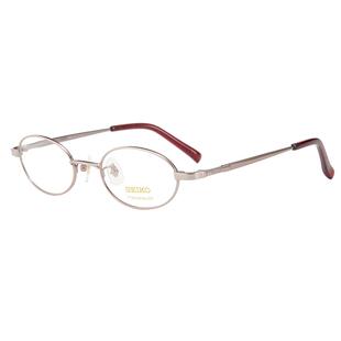 SEIKO精工眼镜架全框女士椭圆形钛材质可配高度近视眼镜架H03085