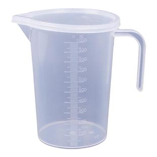 新款 加厚带盖塑料量杯带刻度2000ml 3500ml5000毫升大量杯带手柄