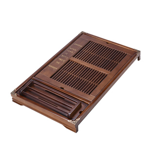 实木茶盘家用功夫茶具托盘套装简约竹制抽屉式储排水茶台茶海小号