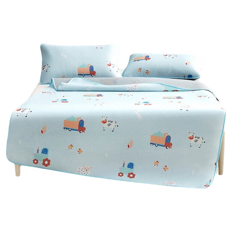 罗莱儿童A类母婴级可水洗机洗夏天凉席冰丝席抗菌防螨床单床笠