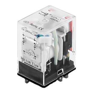 一佳小型中间电磁继电器 YJ2N-LY带灯2开2闭LY2NJ大8脚12v24v220v