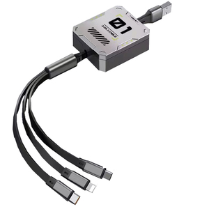 100W超级快充伸缩三合一数据线快充手机线二合充电线多功能一拖三头充电器套装适用于苹果华为安卓Typec