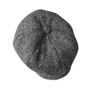 八角帽秋冬英伦复古贝雷帽特大码男士报童帽特大头围保暖帅气帽子