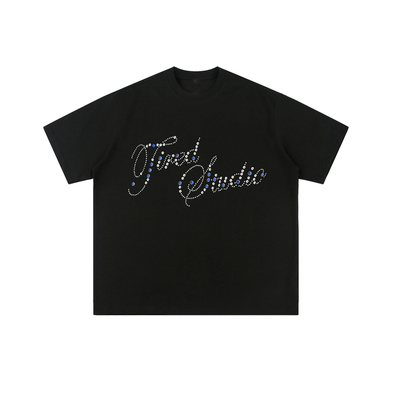 TIRED美式潮流钉珠工艺情侣短袖t