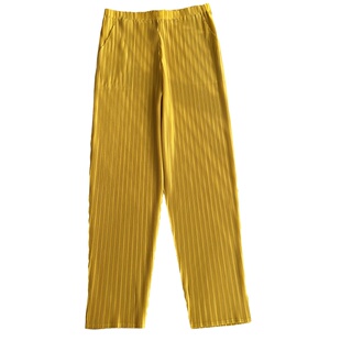 三宅褶皱裤子女春夏新款女装套装小个子显瘦垂感九分脚风琴休闲裤