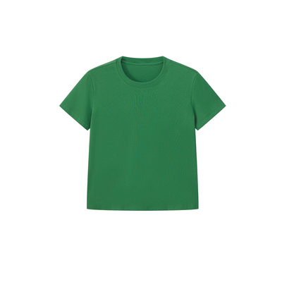 CountryMoment高支精梳棉亲肤透气微宽松正肩T恤女夏基础纯色短袖