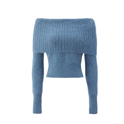 Heirloom一字领长袖针织毛衣