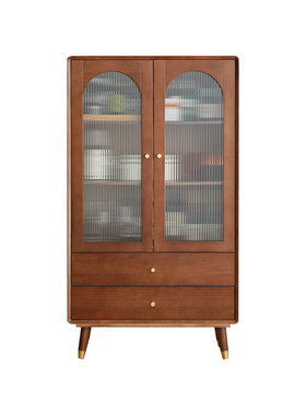 实木餐边柜酒柜中式轻奢家用80cm