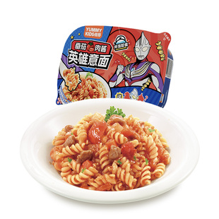 怡芽 儿童意面无添加奥特曼冲泡速食螺旋番茄肉酱意大利面方便面