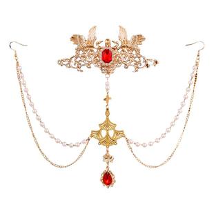 敦煌异域风额链古风汉服发冠气质写真百搭配饰仙气眉心坠额饰头冠