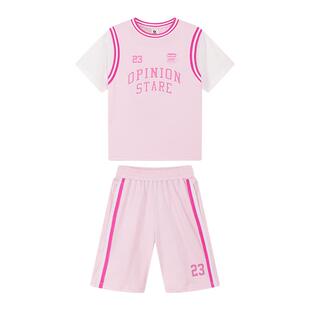 左西女童运动套装夏季儿童篮球服吸湿速干夏装2026新款短袖两件套