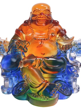 琉璃祝福新中式桌面弥勒佛摆件