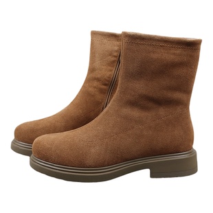 反绒牛皮+羊毛混纺外贸俄罗斯订单加绒加厚时装靴子棉鞋雪地靴女