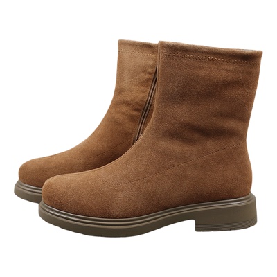 反绒牛皮羊毛加绒加厚女雪地靴