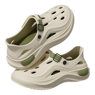 涉水洞洞鞋男士夏季外穿钓鱼溯溪2025新款防滑防臭开车踩屎感凉鞋