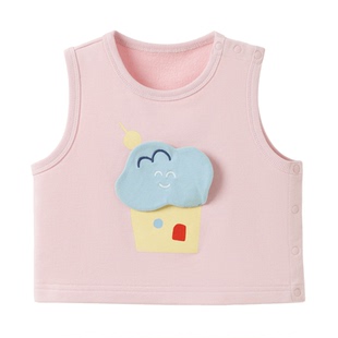 【糯米棉】papa爬爬春季宝宝马甲新品男女宝软糯可爱休闲卡通上衣