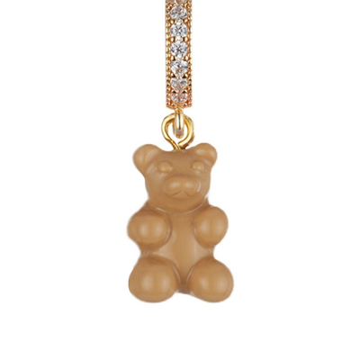 宋妍霏同款黑色小熊吊坠带钻叠搭