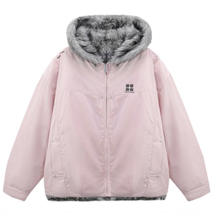 MANYSTON美式潮牌复古毛领加厚棉衣冬季情侣连帽保暖棉服外套男款