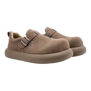 男女款勃肯鞋小众灰色复古穆勒鞋厚底休闲鞋德比增高鞋百搭潮鞋子