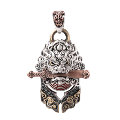 琢匠山鬼剑狮吊坠银饰道法配饰项链男款钥匙扣小挂饰国风汽车挂件