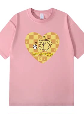 三丽鸥布丁狗联名短袖T恤女夏季潮牌衣服女动漫周边体恤潮
