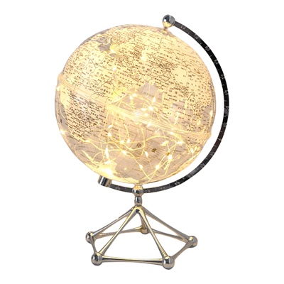 透明发光地球仪摆件创意酒柜装饰品摆件轻奢高档现代客厅玄关家居