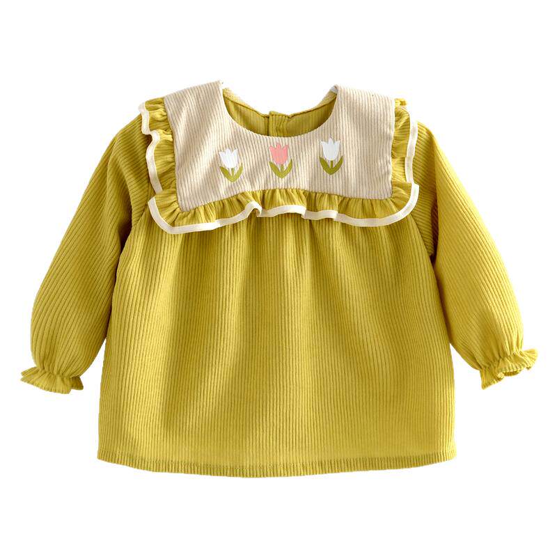 秋冬婴儿裙式韩版外穿围裙宝宝吃饭罩衣儿童防水防脏反穿衣新款