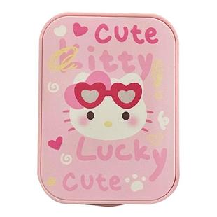 粉粉墨镜KT~可爱少女心美瞳盒隐形眼镜伴侣盒护理盒两副装收纳盒