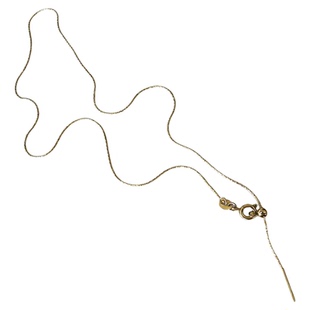 可串吊坠钛钢不掉色18K金o字链项链可调节万能针式链素链锁骨链女