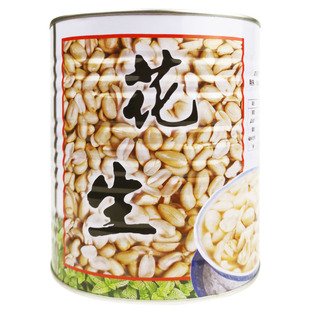 名忠花生罐头糖水花生仁罐装免煮即食甜品奶茶店专用商用小罐900g