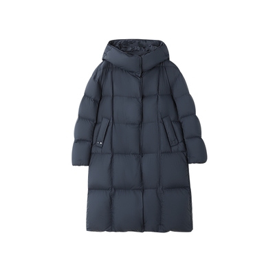 时然大码鹅绒中长款羽绒服