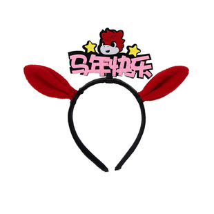 马年快乐文字发箍可爱甜美马耳朵文字头箍新年氛围表演装扮头饰