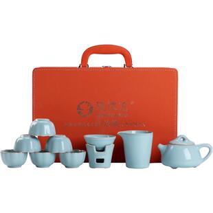 廷怀窑汝瓷茶具套装整套功夫套组原矿可养开片家用茶壶茶杯礼盒装