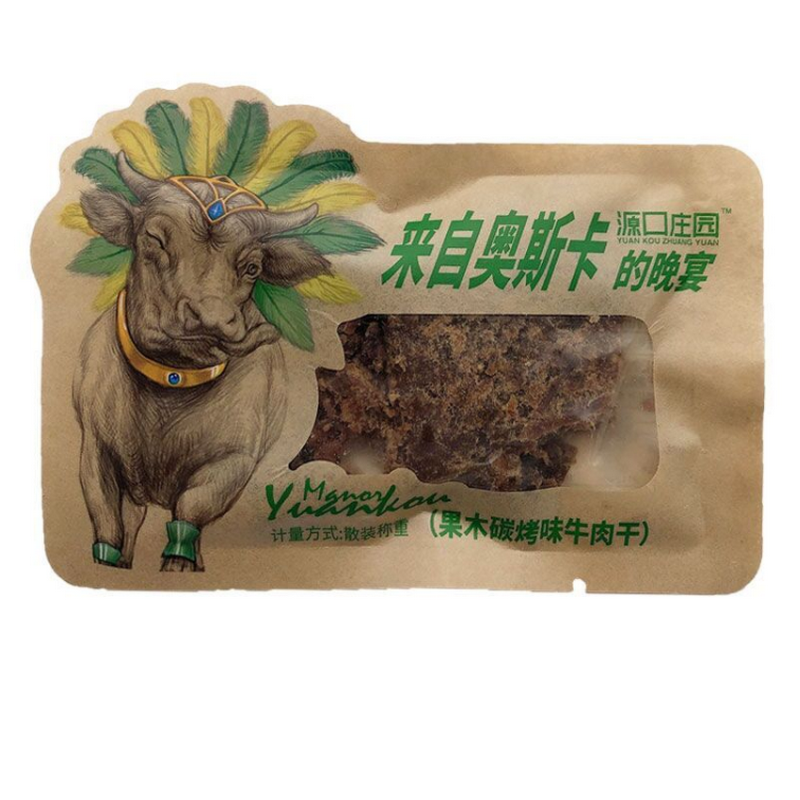 源口庄园牛肉干片500g美洲黄黑胡椒果木碳烤沙嗲味手撕独立小包装