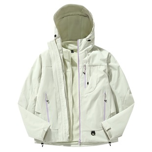 稻草人2026新款冲锋衣女三合一可拆卸户外徒步超好看登山服外套男