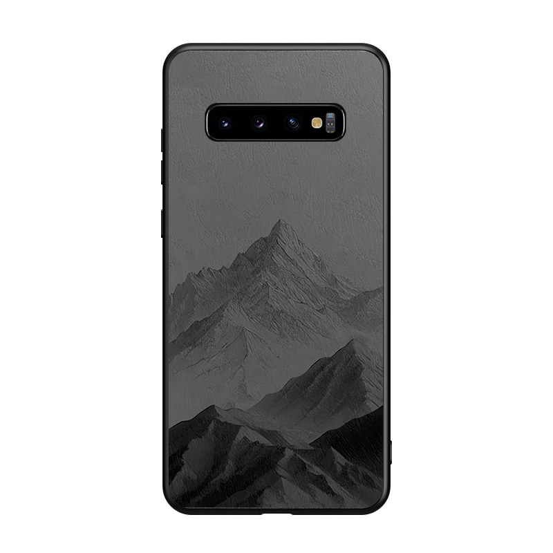 适用三星Galaxy S10手机壳新款S10plus羊巴皮硅胶S10e磨砂保护套S9镜头全包防摔S8+软壳十男女生简约高级雪山