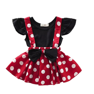 新款宝宝米妮公主裙万圣节Minnie cos服幼儿园儿童迪士尼活动表演