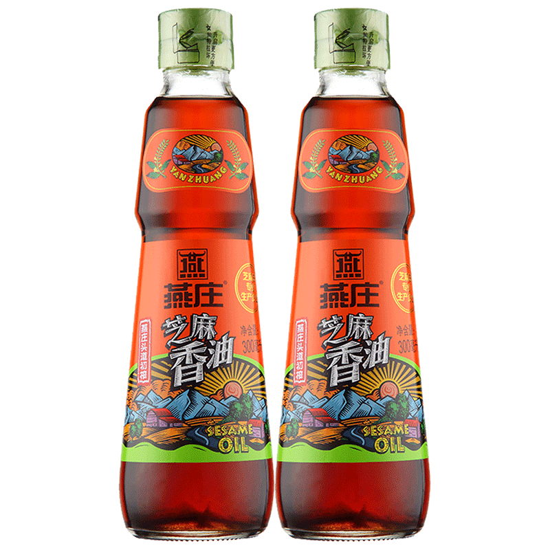 燕庄头道初榨芝麻香油300mL*2瓶