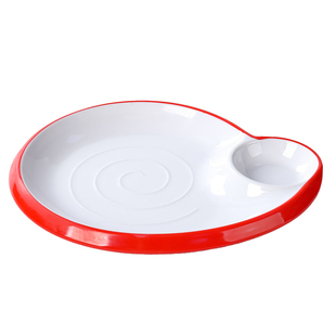 蜗牛水饺盘商用饺子盘白灼虾摆盘带醋碟餐盘凉菜小酥肉带调料盘a5