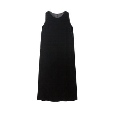 SILVIYE溯也 真丝桑蚕丝丝绒小黑裙极简两穿显瘦背心裙连衣裙长裙