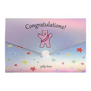 韩国dailylike可爱卡通熊节日创意信封贺卡镭射生日祝福恭贺卡片