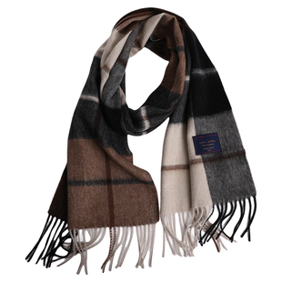 闭眼入不会错系列！加厚保暖格纹纯羊毛围巾礼盒装送男友情侣围脖