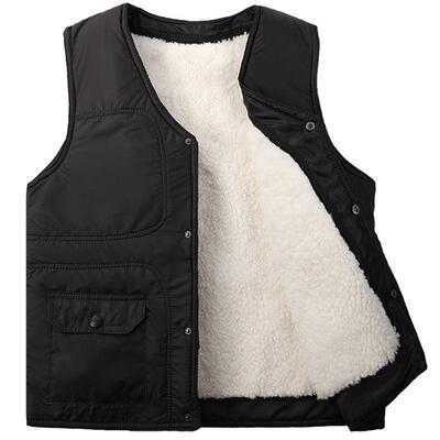 羽绒背心男款户外皮毛一体棉坎肩